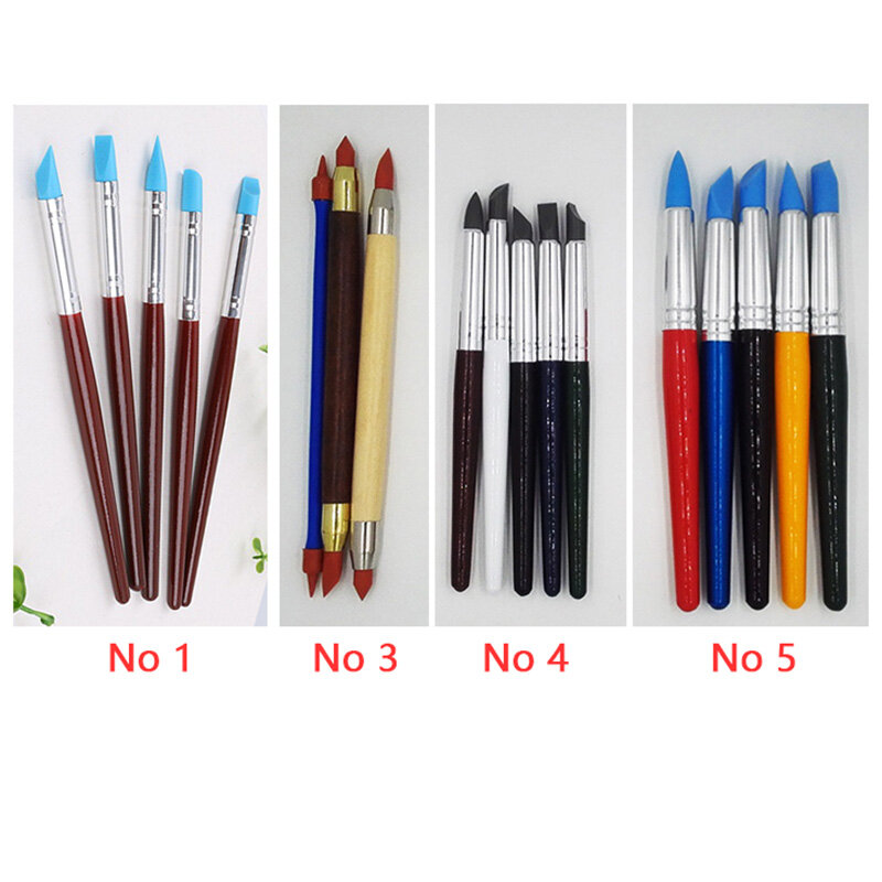 8 Types Clay Tools Pottery Sculpting Tools Poterie Carving sculpture Tool Sculp Nail Art Craft Cake Oils Engraving Rubber Pens