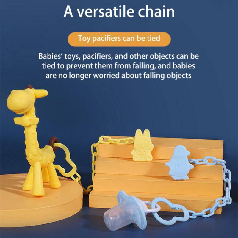 Chupete de bebé con hebilla de cadena, antipérdida juguete, accesorios para pezones, productos para bebés, 4 piezas