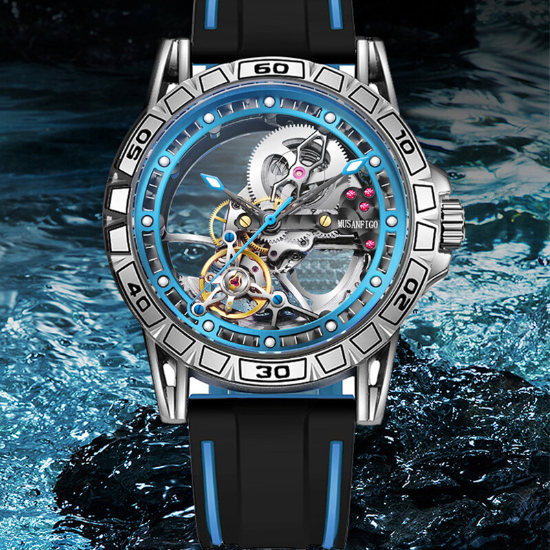 Men's Watch Hollow Full Automatic Mechanical Watch Night Glow Waterproof Men's Watch Fashion Trend Men's Watch