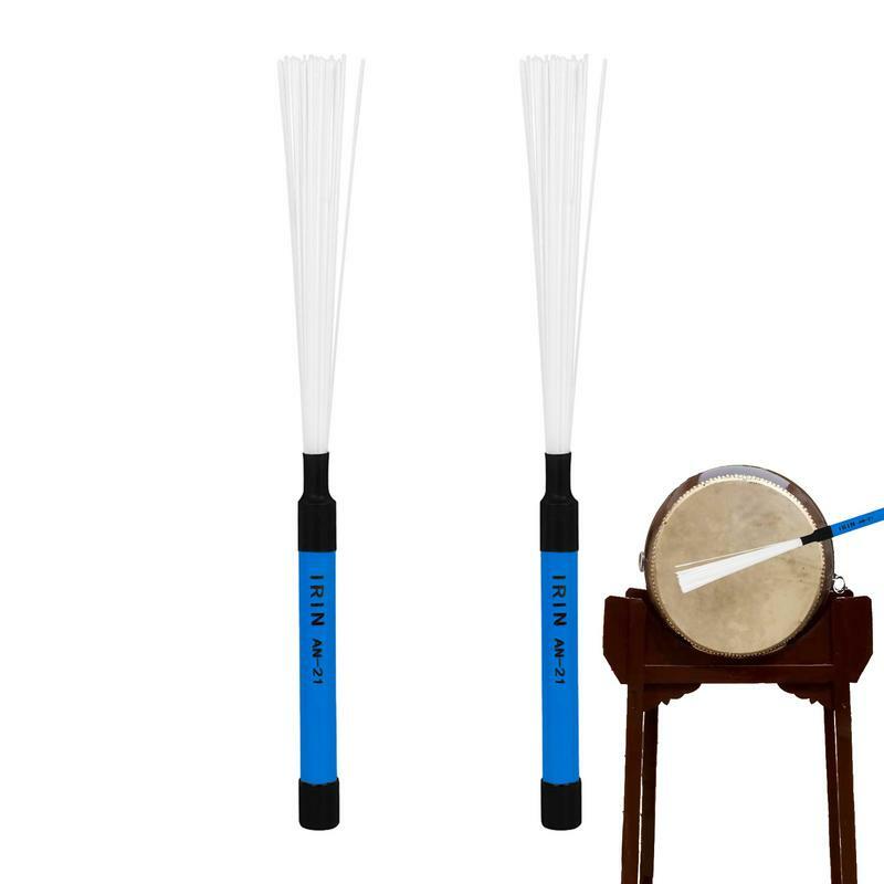 Set di spazzole per batteria 2 pezzi di spazzole per batteria per Jazz acustiche durevoli spazzole a percussione regolabili principianti e tamburi professionali
