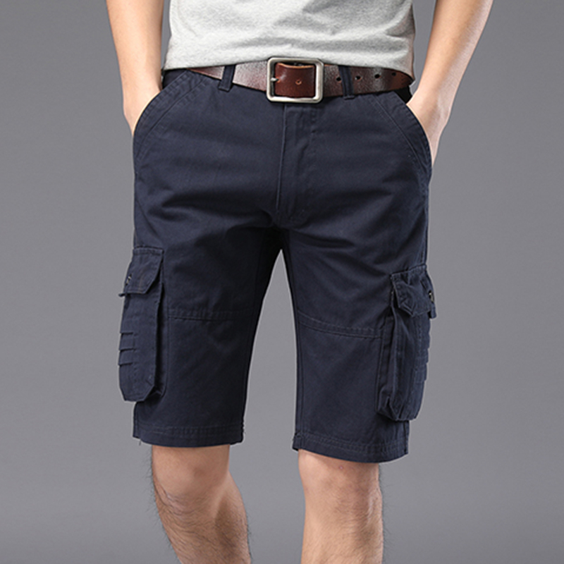 Na kolano z kieszeniami męskie szorty Cargo bermudy krótkie spodnie dla mężczyzn Streetwear Hevy Whate bawełniany projektant Homme spodenki Y2k