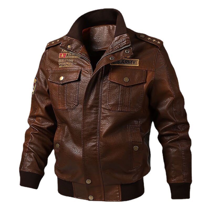 Кожаная мужская куртка, искусственная кожа, тонкая мотоциклетная куртка, уличная одежда