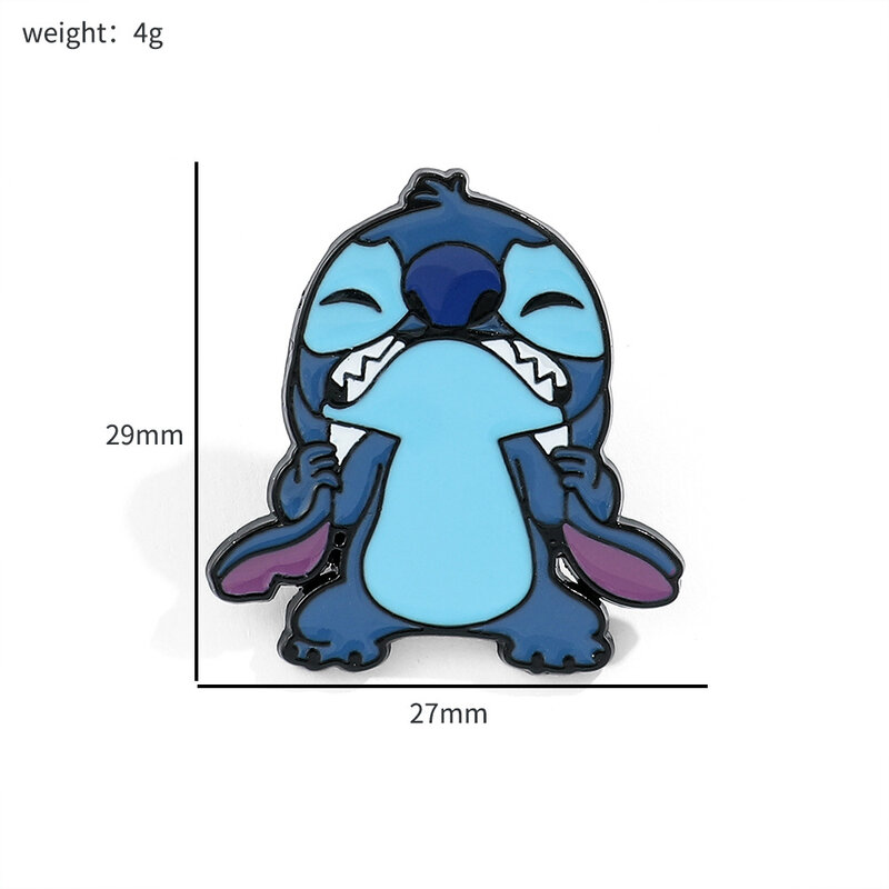 Disney  Creative Stitch Cartoon Brooches Fashion Lilo & Stitch Anime Figures Lapel Pins Kawaii Kids Jewelry Accessories Toys