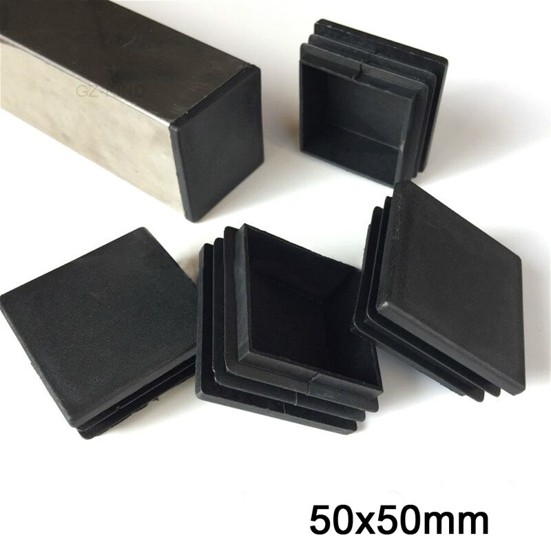 1/2/5/10 pcs 50x50mm square plastic cap tube plug Bung black/white