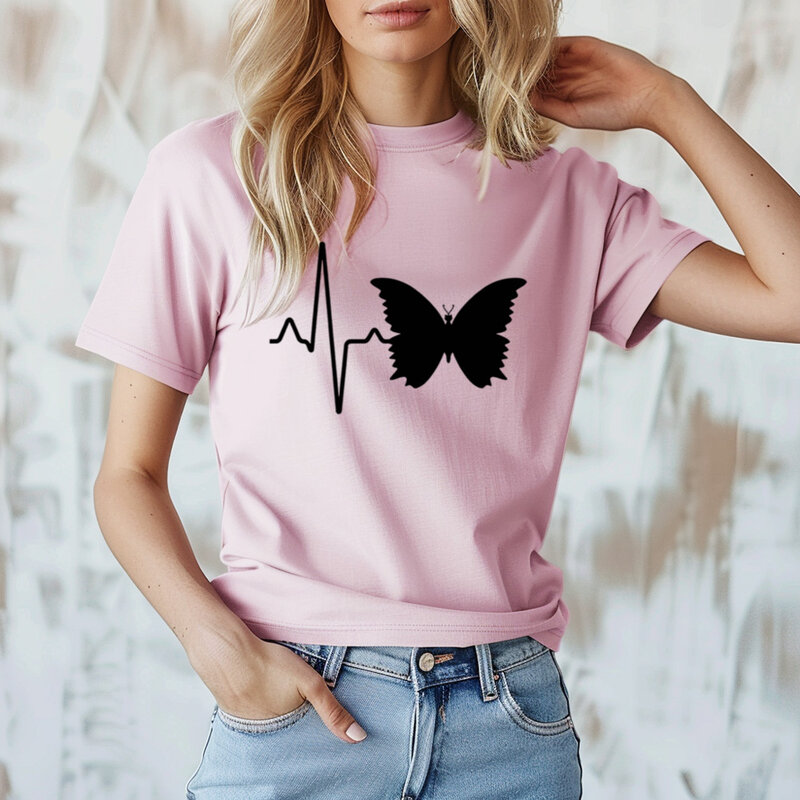 Camiseta de mariposa colorida para hombre, ropa gráfica Y2K, diseñador de verano