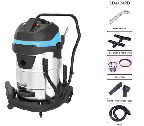 100-240V 1200W 100L profissional industrial big capacity dry wet vacuum cleaner with blowing suction