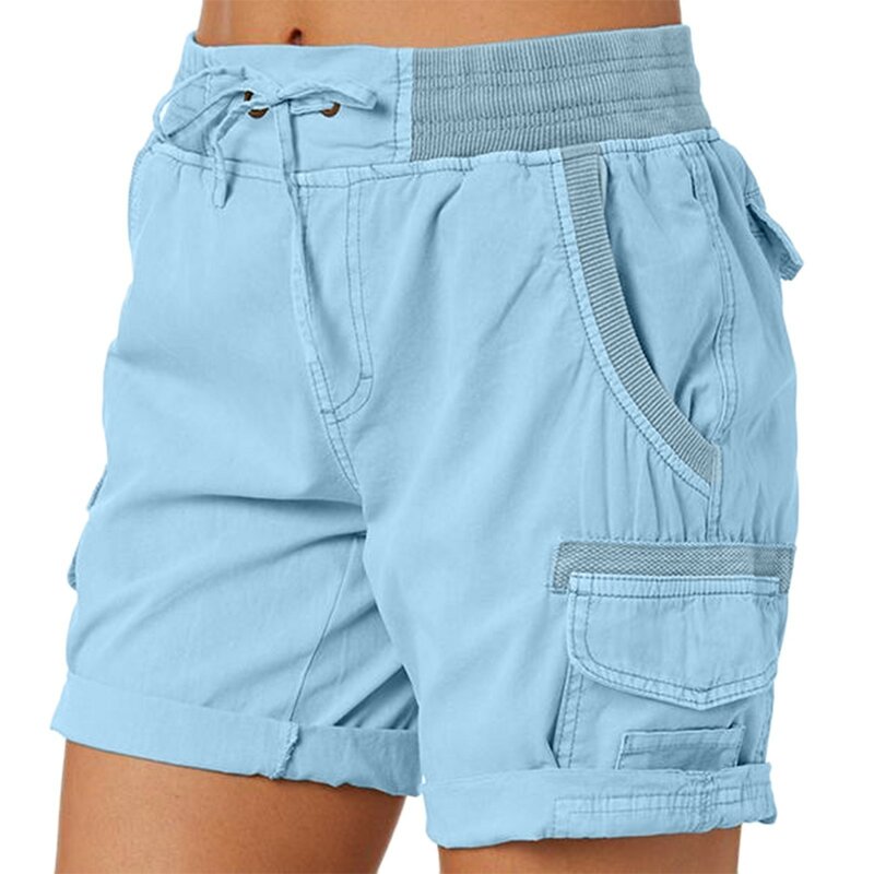 Pantalones cortos deportivos para mujer, Shorts femeninos de secado rápido, ligeros y sueltos, con bolsillos, para senderismo y viajes