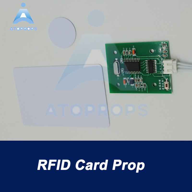 Pojedynczy rekwizyt Escape Room z czujnikiem RFID umieścił karty RFID na czujniku, aby odblokować blokadę dostosowaną do gier