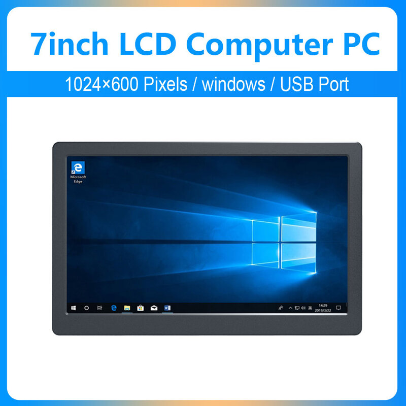 Monitor komputer PC 7 inci, 1024 × 600 layar sekunder IPS Port USB TypeC USB CPU RAM Windows