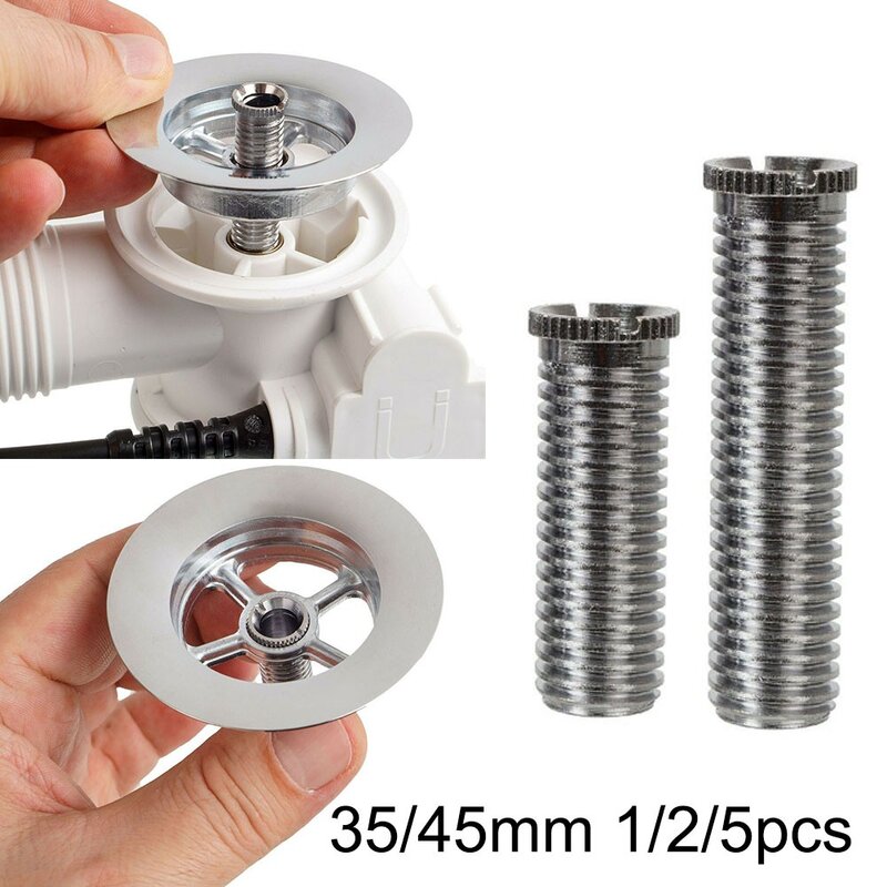 Sink Strainer Screw Plug Screws Bolt 1/2/5pcs 35mm 45mm Stainless Steels Wastes Threaded Screws Connector Kitchen Fixture Tools