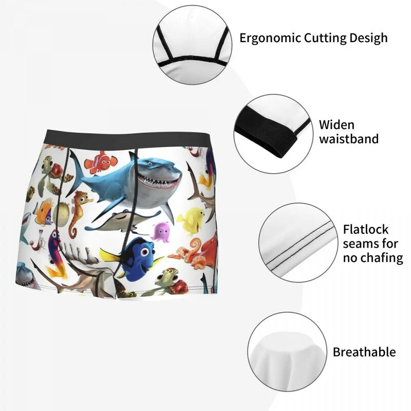 Celana dalam Boxer pria, aneka warna ikan tropis, pakaian dalam sangat berongga, celana pendek cetak 3D hadiah ulang tahun