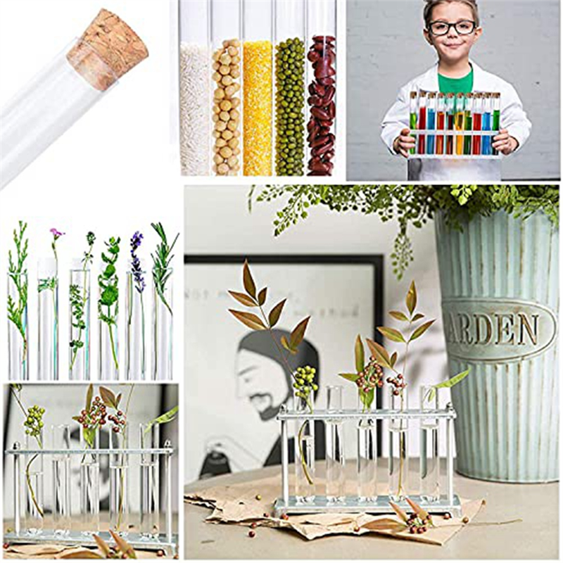 Pack of 40 Plastic Test Tubes with Corks 20Ml Test Tubes for Flowers,for DIY Craft Candy Liquids Spices Flowers,150X16mm