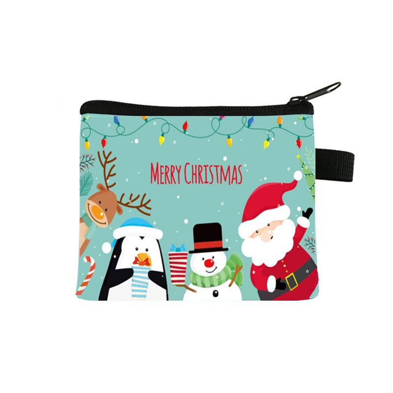 Кошелек с надписью Merry Christmas, короткий кошелек для мальчиков и девочек, сумка для карт, кошелек с кармашком для мелочи, милый кошелек для мелочи, маленький кошелек, сумка для мелочи