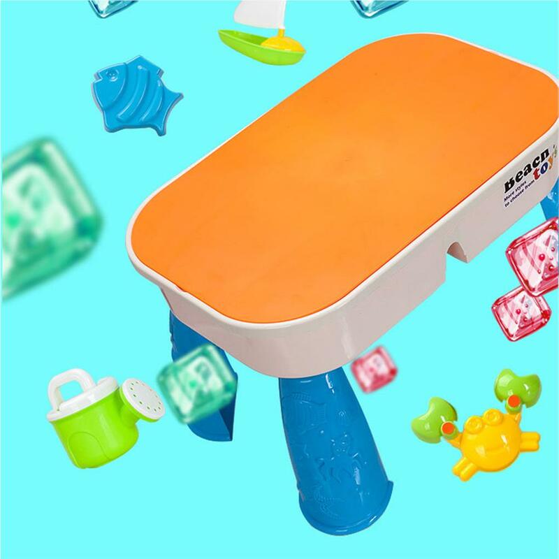 Kids Sand Water Activity Table with 9 Beach Toys For Children Activity Table