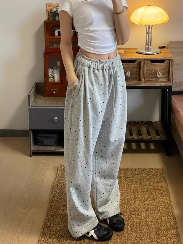 HOUZHOU Y2k Vintage Baggy Woman Sweatpants Oversize Korean Fashion Jogger Pants Harajuku Japanese Style Streetwear Trousers