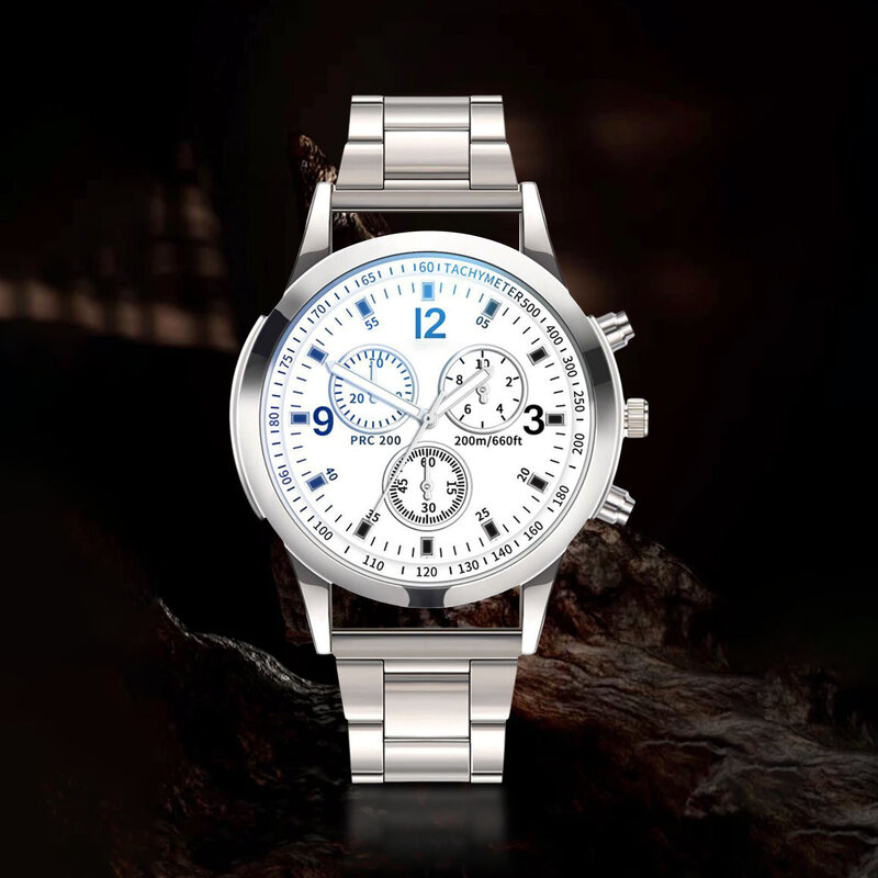 Męski zegarek z mechanizmem kwarcowym wodoodporny elegancki odporna na zarysowania zegarek prezent dla ojca męża chłopaka