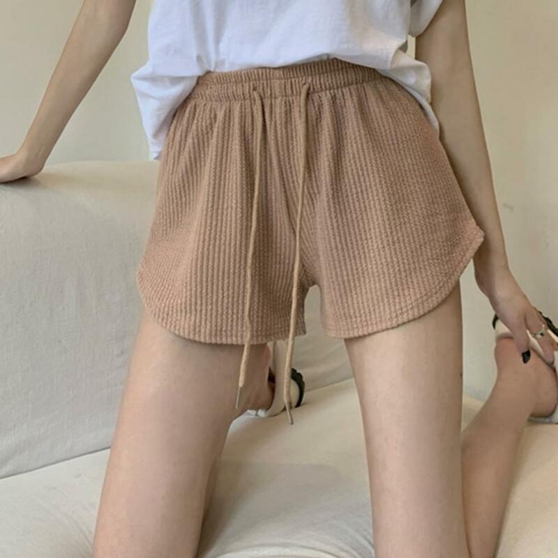 Women Shorts Soft Breathable Women's Summer Shorts with Drawstring High Elastic Waist for Beach Sports Jogging A-line Solid