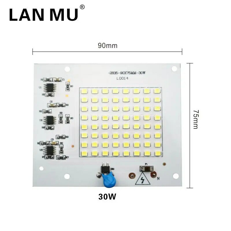 HA CONDOTTO LA Lampada di Chip 220V SMD Lampadina 2835 di Smart IC Ha Condotto La Luce di Ingresso 10W 20W 30W 50W 100W Per Proiettore Esterno