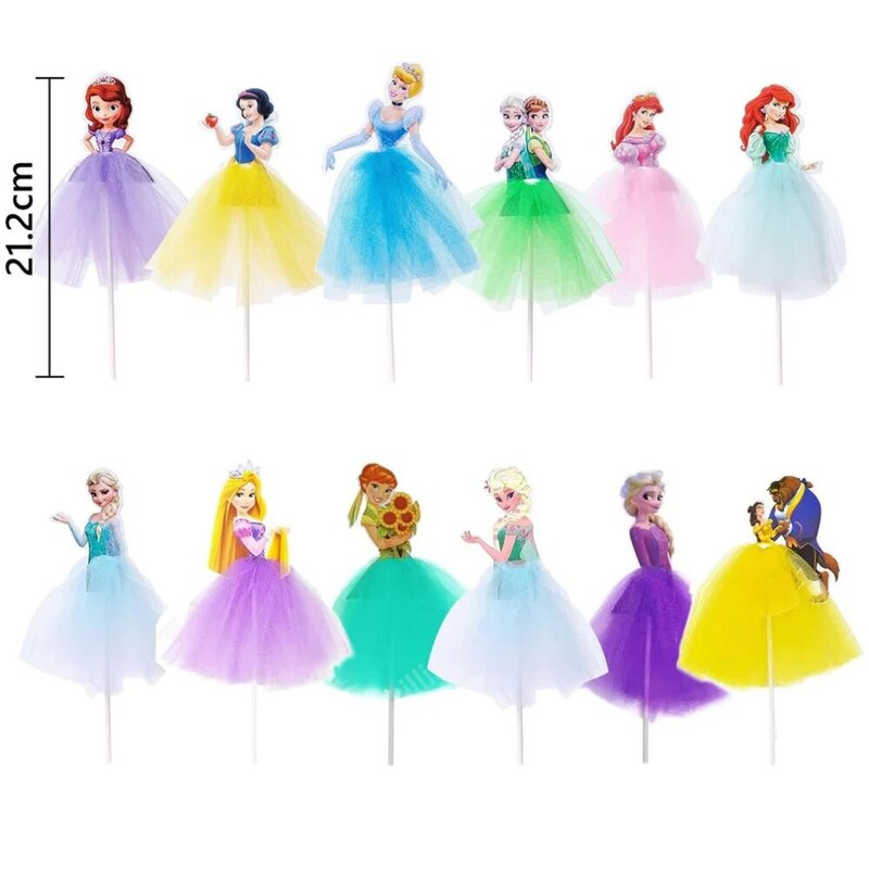 Disney Prinzessin Cupcake Topper Aschenputtel Elsa Schnee wittchen Kuchen Topper Dekorationen für Baby party Mädchen Geburtstags feier Lieferungen