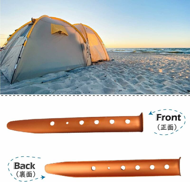 10 buah tenda bentuk U aluminium, tenda paku pasak salju, pasak pasir untuk berkemah luar ruangan, mendaki pantai, aksesori tenda tanah 31cm