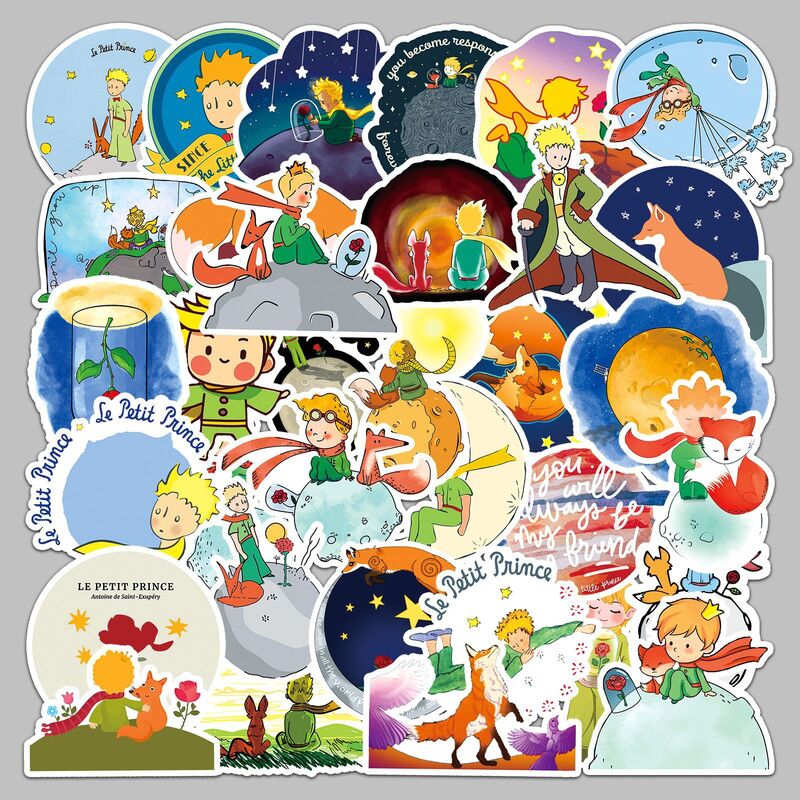 50 buah stiker grafiti seri pangeran kecil kartun cocok untuk helm dekorasi dinding Desktop Paket stiker DIY grosir