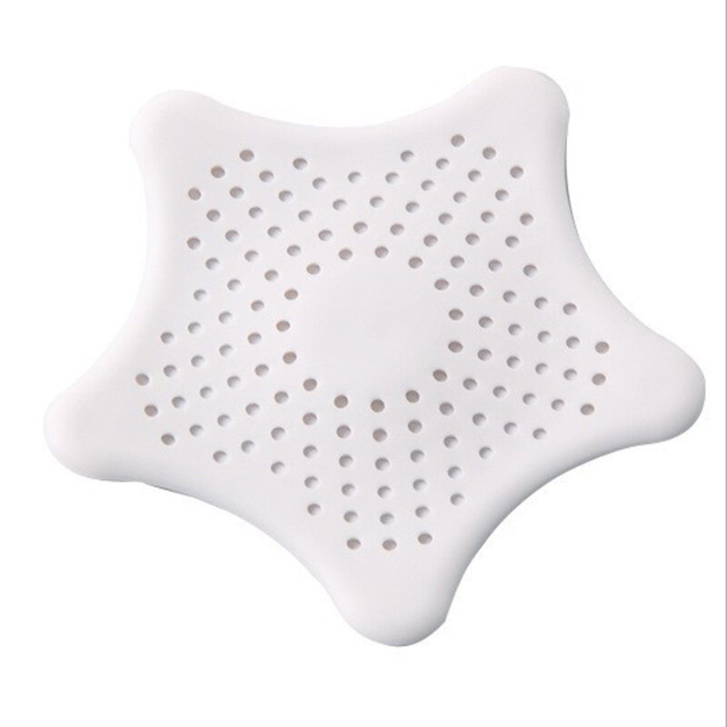 1 buah Filter bak cuci silikon, aksesori Toilet dapur bintang laut Pentagram kamar mandi penangkap rambut lubang cocok untuk bak cuci piring