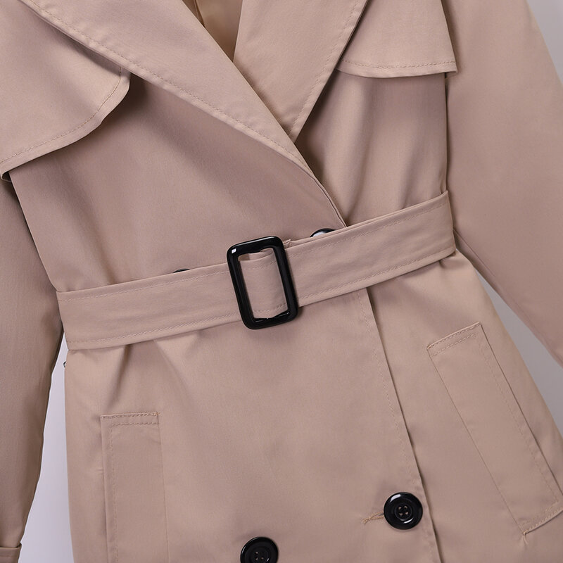 حجم كبير 4XL المرأة خندق معطف الكاكي ضئيلة مزدوجة الصدر السيدات أبلى مع حزام الإناث سترة واقية غير رسمية 2022 الخريف جديد