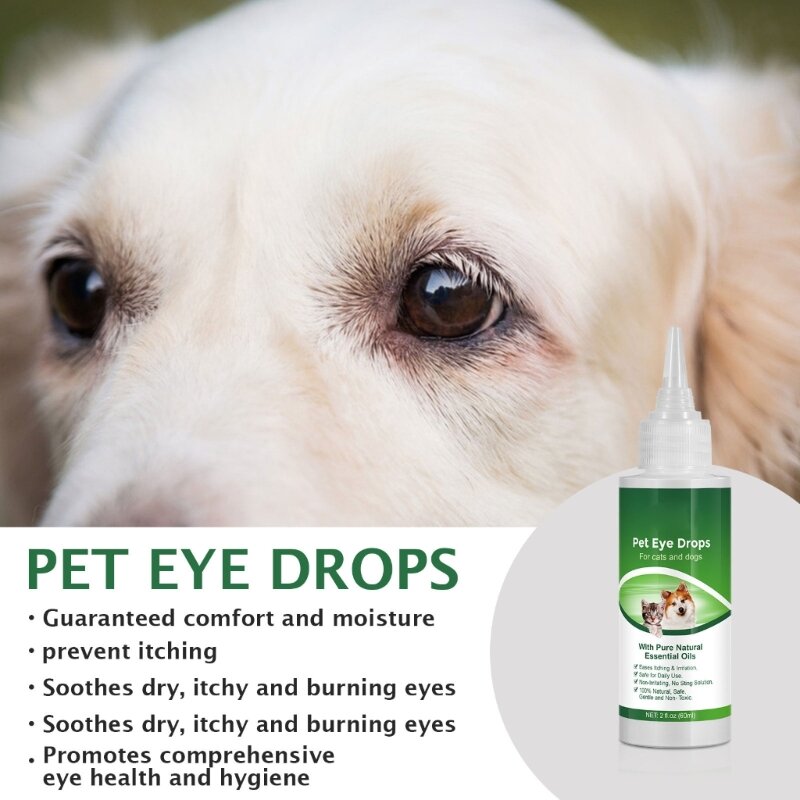 Gotas para lavagem olhos animais estimação 60ml removem eficazmente os suprimentos cuidados limpeza olhos