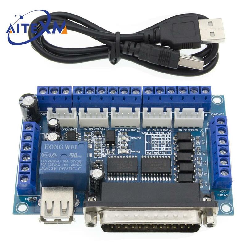 MACH3 Interface Board CNC 5 Axis With Optocoupler Adapter Stepper Motor Driver + USB Cable
