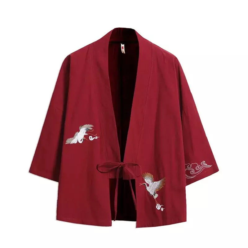 Kardigan dla mężczyzn i kobiet, chiński smok, tradycyjny, japoński, odzież azjatycka, samurajski, żuraw, styl japoński, Kimono, Haori, płaszcz