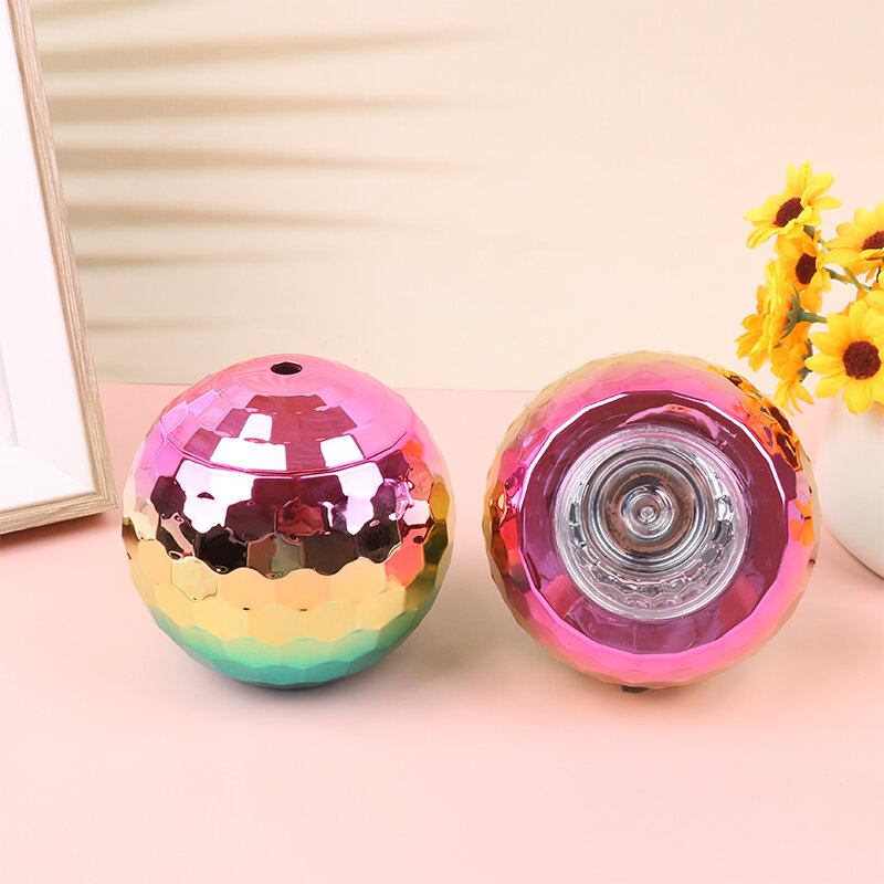 Vasos de bola de discoteca con tapa y pajitas, vaso de plástico galvanizado, taza esférica, decoración de bola de discoteca, recuerdos de fiesta, 600ml, 1 ud.