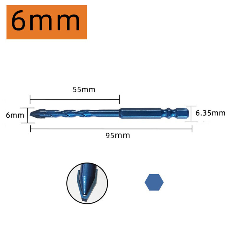 4 Stuks 6-12Mm Boor Bits Carbide Boren Voor Wand Glas Hout Metalen Tegels Voor 6.35Mm Drlling Op Gipsplaten Boor Bit