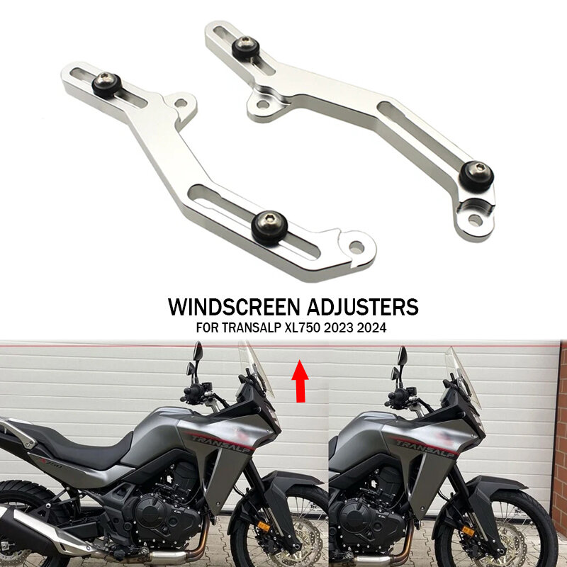 Motocicleta CNC Windshield Bracket, Ajustadores de pára-brisas, Acessórios para Honda XL750, TranSalp 750, 2023, 2024