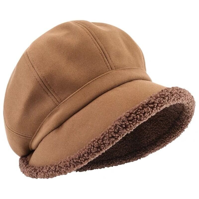 Панама для газетчиков для женщин, дышащая шерстяная шляпа таксиста, крутая плюшевая восьмиугольная кепка для девочек, головной