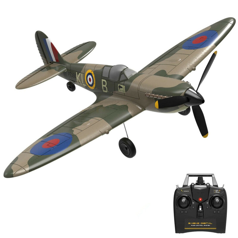 VOLANTEXRC Spitfire 4-CH Remote Control Airplane Ready to Fly for Beginners with Xpilot Stabilization System (761-12) RTF