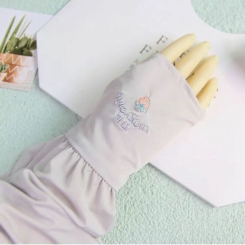 Ice Silk Ice Silk Sleeve Simple Sun Protection Polyester Fibre Arm Sleeves Cover Cool Sunscreen Long Gloves Sport