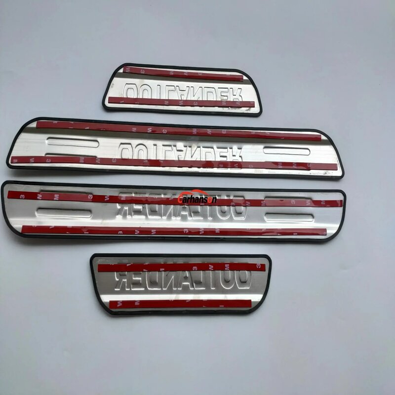 Embellecedor de placa de desgaste para puerta de Mitsubishi Outlander 2024, pegatinas protectoras de acero inoxidable 2013, accesorios 2014 2015