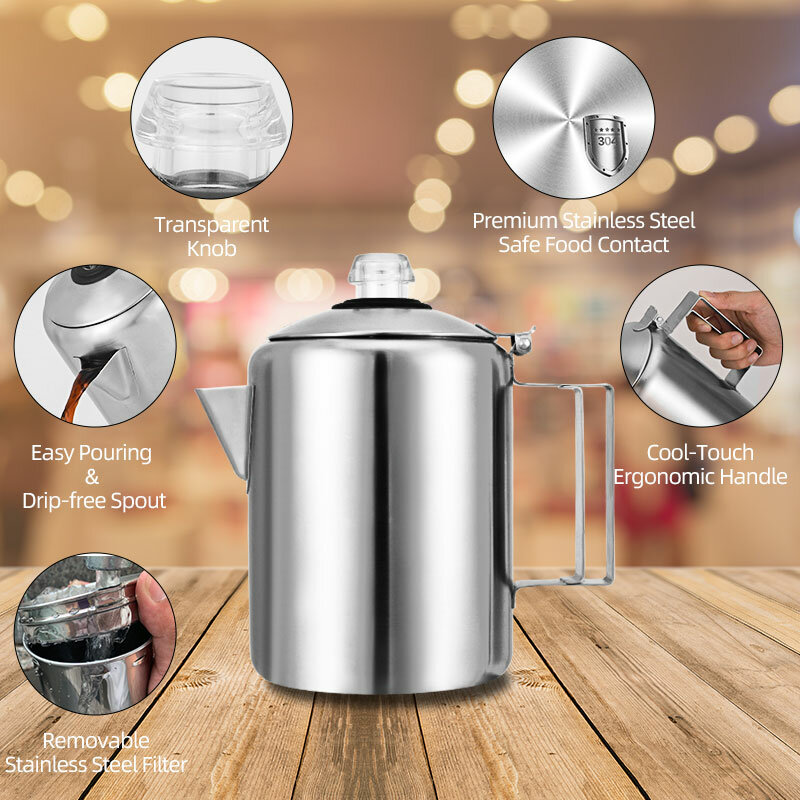 stainless steel stovetop traditional induction stove top mocha moka turkish outdoor campfire camping coffee pot and tea pots