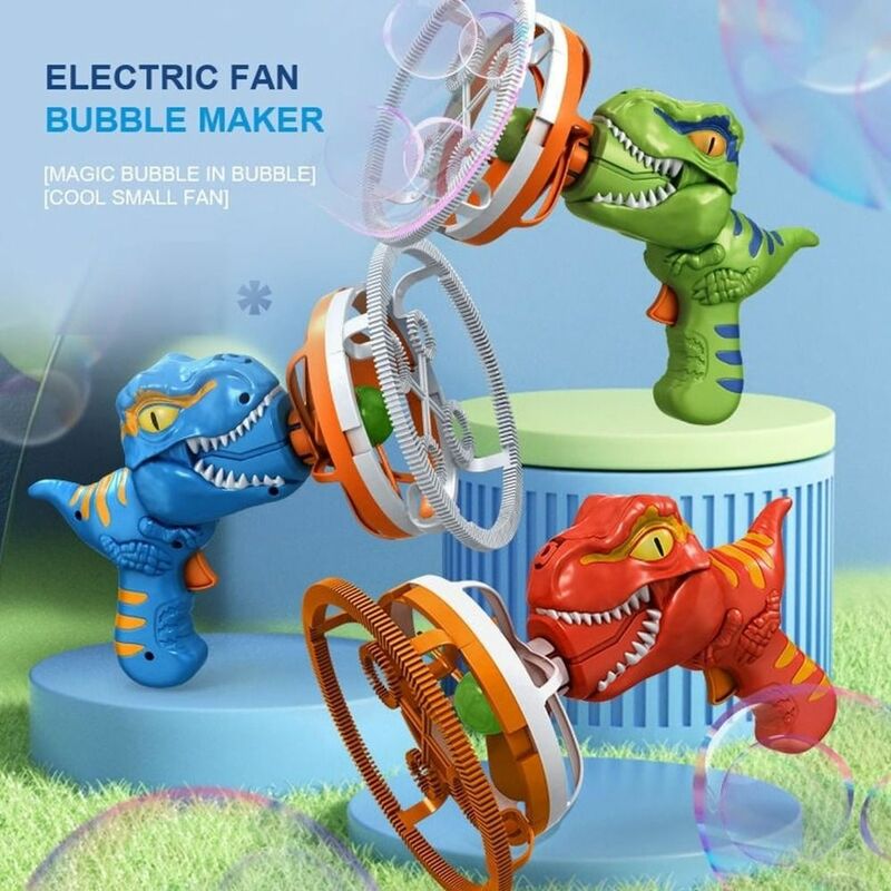ABS Fan Dinosaur Bubble Machine Bubbles in Bubble Handheld Electric Dinosaur Bubble Machine Bubble Dinosaur Outdoor Toys