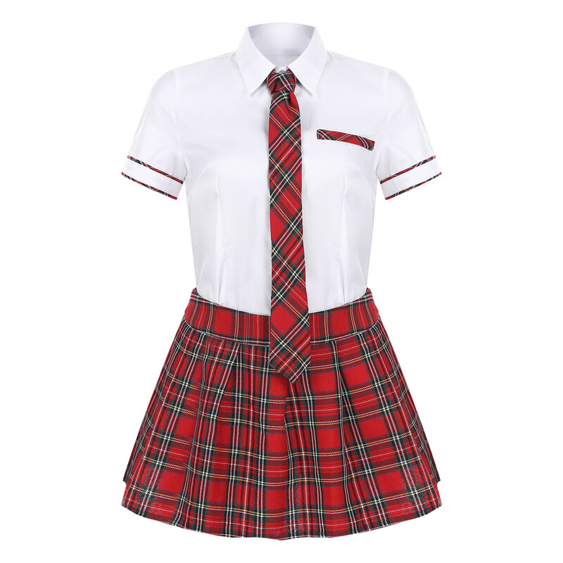 Uniforme della ragazza della scuola gonne a pieghe uniforme scolastica giapponese a vita alta gonna scozzese a trapezio uniformi Sexy JK per donna Set completo
