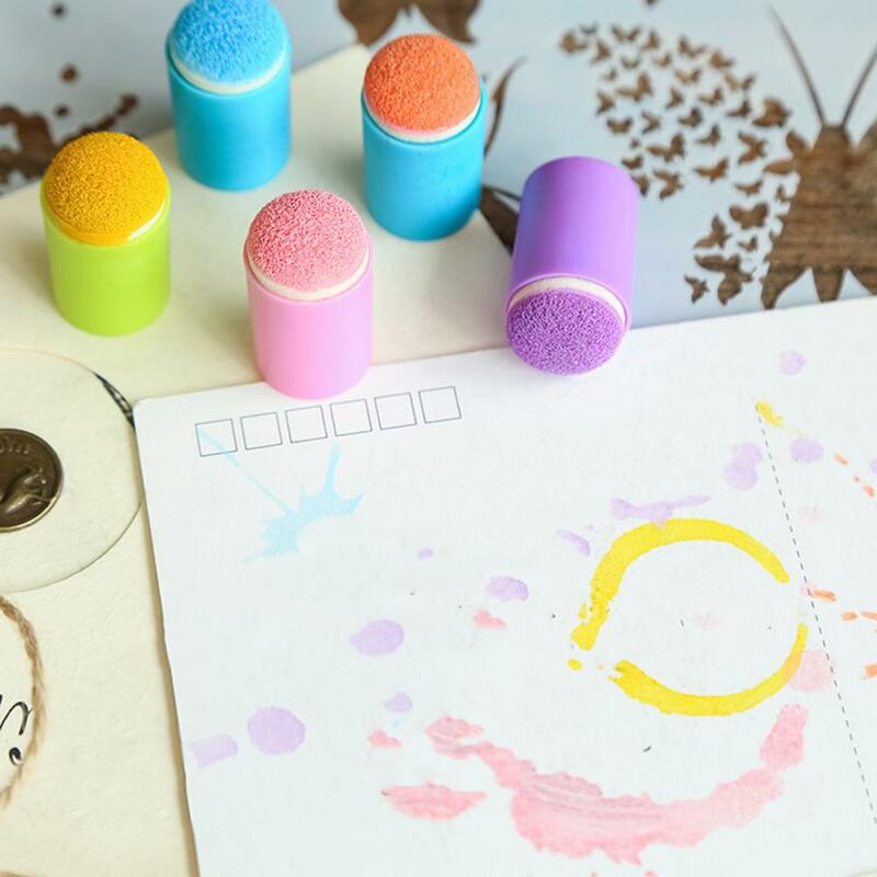 Sikat spons lukis, alat lukis jari spons tahan lama mudah digunakan untuk Studio sekolah rumah meningkatkan kreativitas Dengan untuk anak-anak
