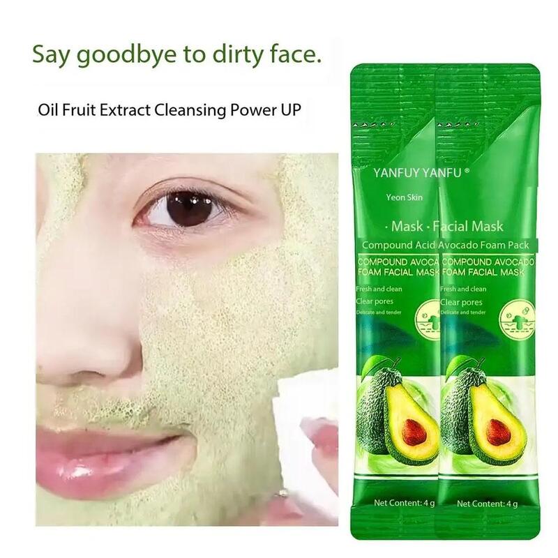 Burbuja de aguacate para limpieza profunda, mascarilla facial exfoliante, eliminación de poros y espinillas, cuidado Natural de la piel, W7E9