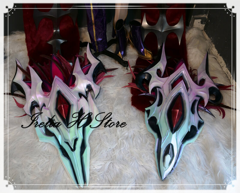 Irelia H Customized LOL Coven Evelynn Cosplay Costume Full set tail shoes neil High Quality
