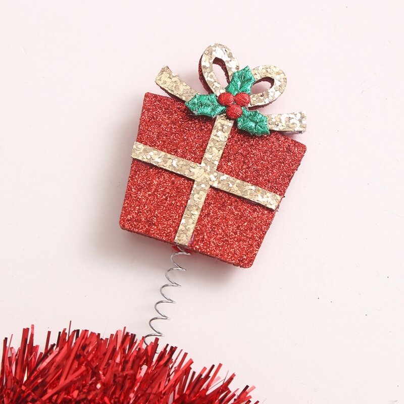 Fascia per capelli con albero Natale e confezione regalo scintillante per copricapo per feste per adolescenti adulti H9ED