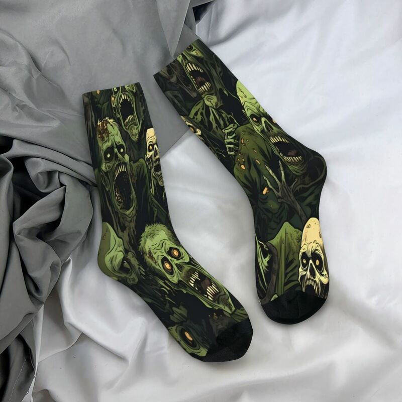 Rise Of The Undead Zombie Horde Pattern Zombie Calcetines para hombre y mujer, medias de verano de poliéster