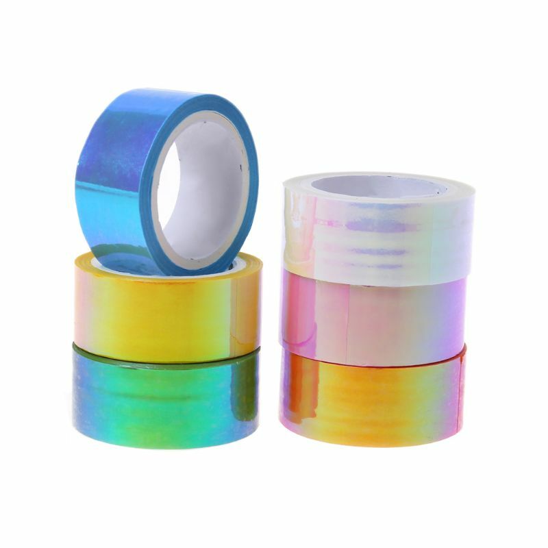 F1FD 15mm 5m bladgoud Tape, oranje, blauw, geel, roze, paars, groen, Japanse kleur DIY Scrapbooking