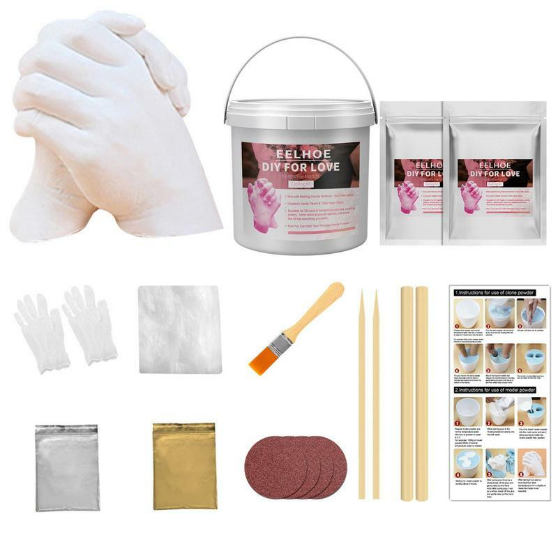 Kit de molde de mano de recuerdo romántico y único, Kit de fundición de manos DIY, aniversario romántico, regalos para parejas, novio, marido, él