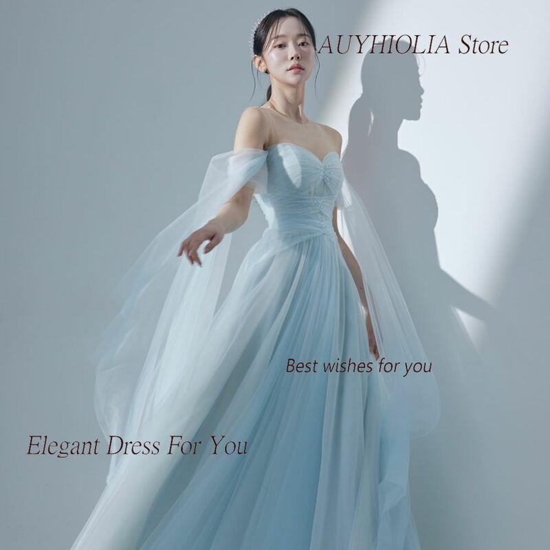 Dress Malam Wanita Tulle, gaun malam wanita model Korea, gaun Halter Formal kekasih elegan, buatan kustom, Gaun A-Line, Prom, 2024n