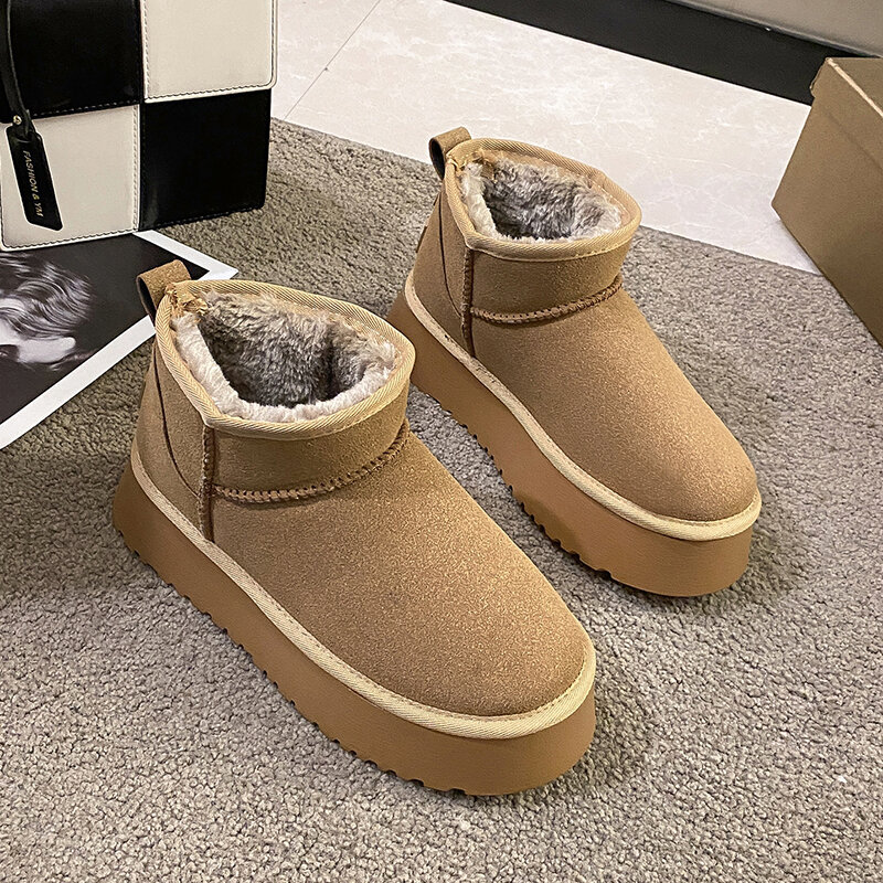2022 novas botas de couro de camurça do chelsea botas de tornozelo apartamentos plataforma das senhoras sapatos casuais