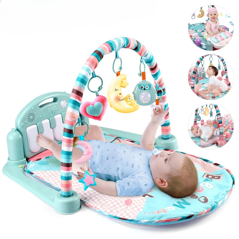Baby Fitness Stand Music Play Gym Activity Toys neonato Piano Crawling coperta pedale Game Pad educazione precoce 0-36 mesi regali